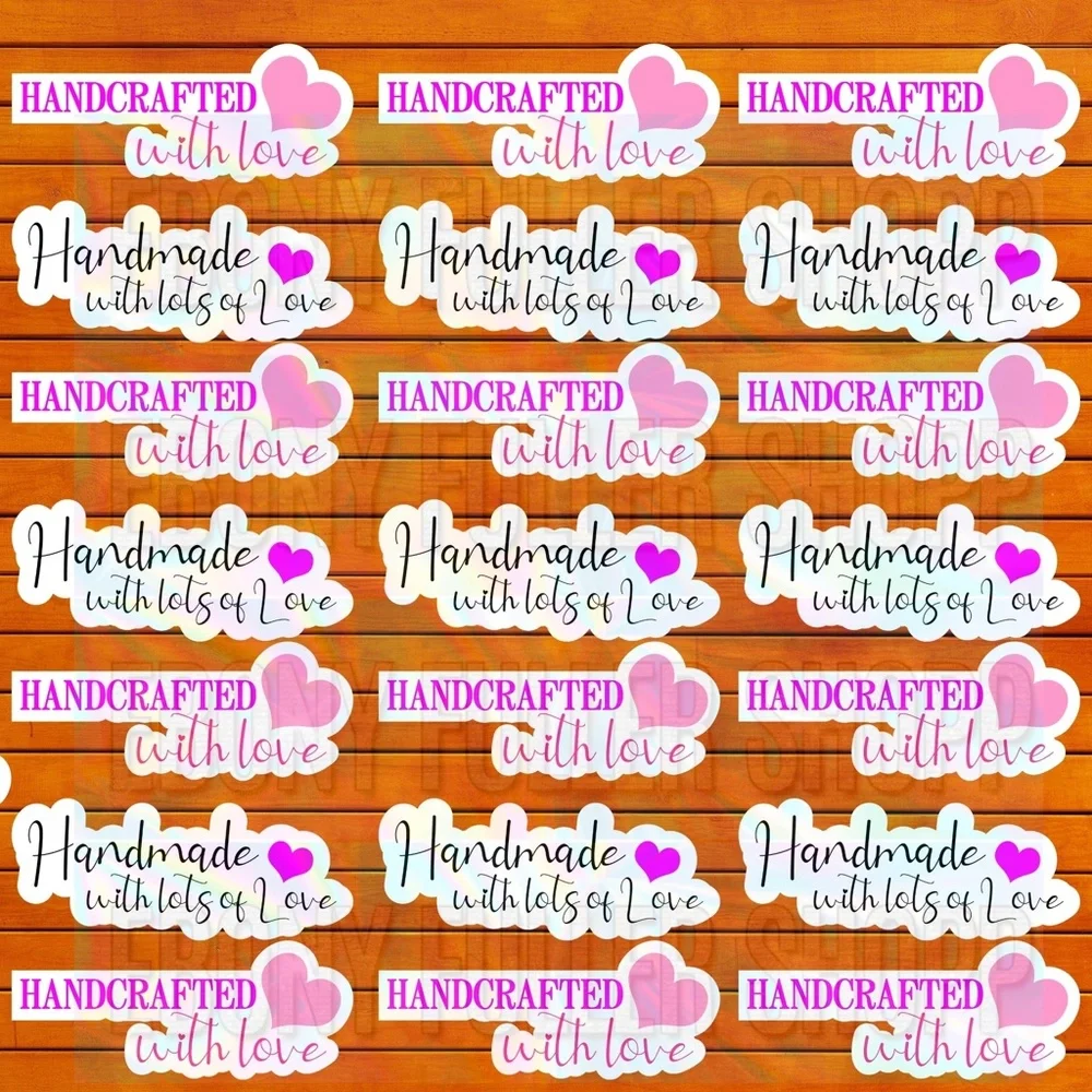 100 Thank You Handcrafted Stickers Thanks Small Business Shop Small